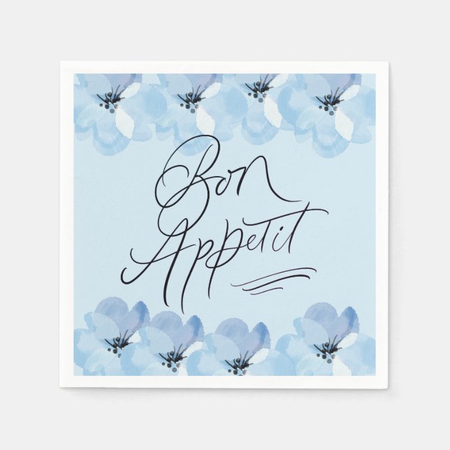 Bon Appetit Blue Floral Serviette (Vorderseite)