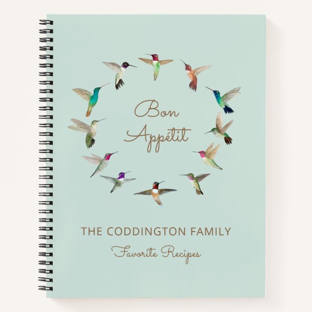 Bon Appétit California Hummingbirds Rezept Notizbuch (Vorderseite)