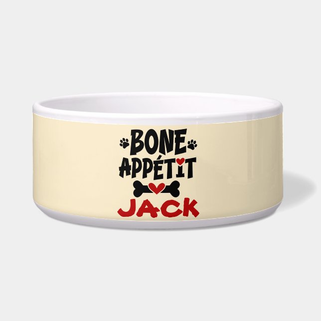 Bön Appetit Dog Bowl mit Namen Napf (Vorderseite)