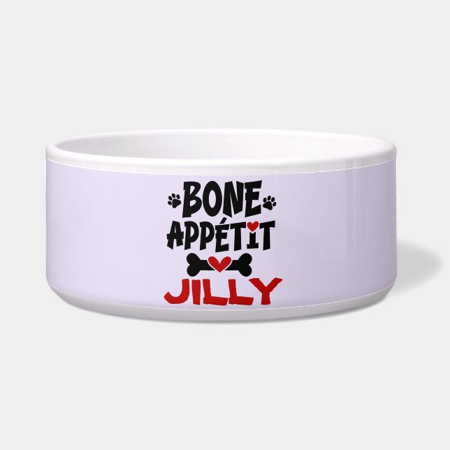 Bön Appetit Dog Bowl mit Namen Napf (Vorderseite)