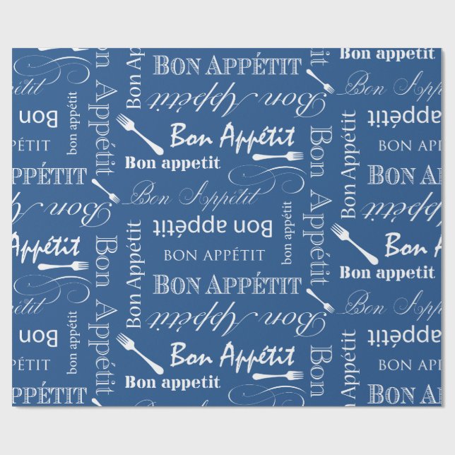 Bon Appetit Feinschmecker-Geschenk-Franzose-Koch Geschenkpapier (Flach)