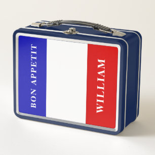BON APPETIT Französisch - Frankreich Flagge Benutz Metall Brotdose