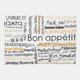 Bon appetit in anderen Sprachen - Orange Handtuch