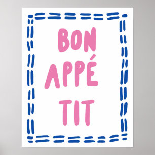 Bon Appétit Küchenwandkunst Moderne Minimalistin Poster