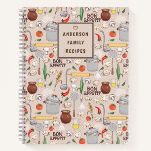 Bon Appetit Muster Personalisiert Rezept Notebook Notizbuch