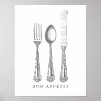 Bon appétit poster Französisches Zitat Vorlage