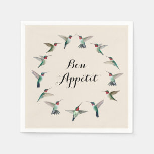 Bon Appétit Ruby-throated Hummingbirds Serviette