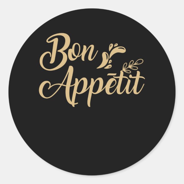 Bön-Appetit Runder Aufkleber (Vorderseite)
