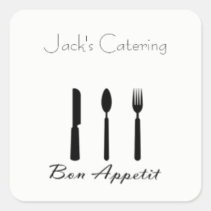 Bon Appetit Tabellen-Einstellungs-Aufkleber Quadratischer Aufkleber