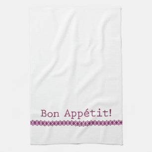 Bon Appétit Teetuch Lila Spitze Geschirrtuch