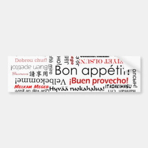 Bon appetit viele in der unterschiedlichen autoaufkleber