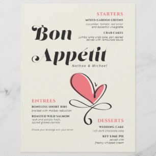 Bon Appetit Wedding Dinner Lachs Paper Sheet