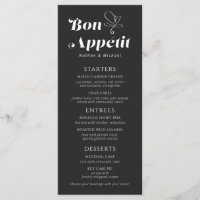 Bon Appetit Wedding Dinner Schwarz-weiß