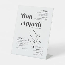 Bon Appetit Wedding Dinner Schwarz-weiß Sockelschild