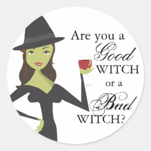 Bon autocollant de Halloween de sorcière ou de