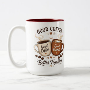 Bon café, bons amis avec deux tasses à café