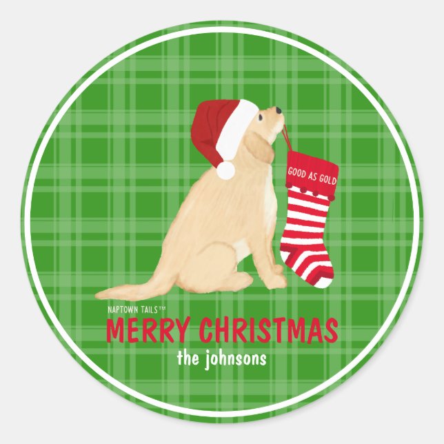 Bon Comme Sticker Cadeau Personnalisé De Noël Or (Devant)