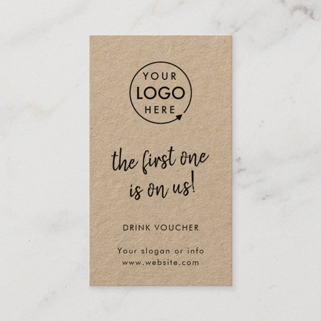 Bon de boisson de l'entreprise | Carte de logo Rus (Devant)
