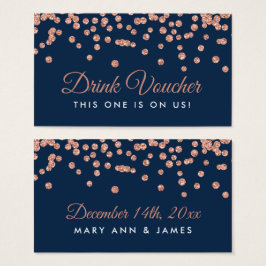 Bon de boisson Rose Gold Faux Parties scintillant 