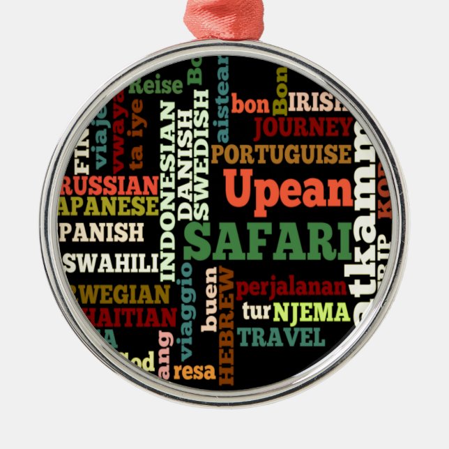 Bon Italian Irish Safari Hapanese Voyage Silbernes Ornament (Vorne)