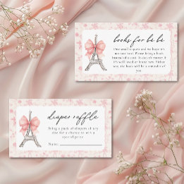 Bon Jour be French Toile Pink Baby Dusche Begleitkarte