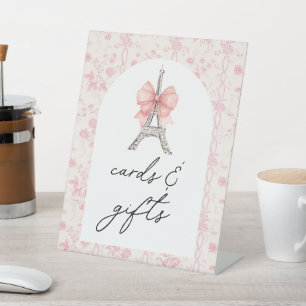 Bon Jour Be Pink Toile Bücher und Geschenke Sockelschild