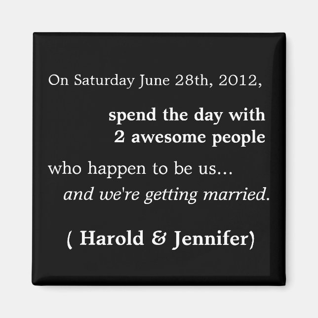 Bon marché et amusant Enregistrer la date Magnet 1 (Devant)