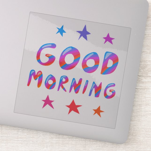 BON MATIN Sticker joli coloré et amusant (Détail)