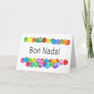 Bon Nadal Katalanische Weihnachtsbaumchen, Aquarel Feiertagskarte