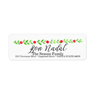 Bon Nadal, Weihnachtsbanner in Aquarellen