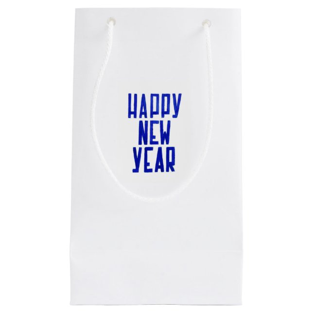 Bon Nouvel An Sac cadeau Bleu lettrage (Devant)