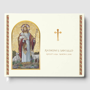 Bon Pasteur Jésus Funeral Memorial Livre d'invité