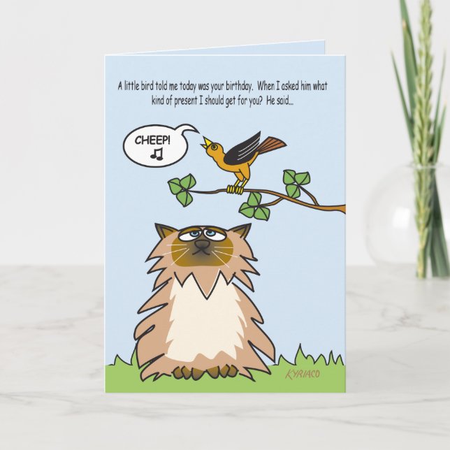 Bon sang ! Carte d'anniversaire amusante avec chat (Devant)