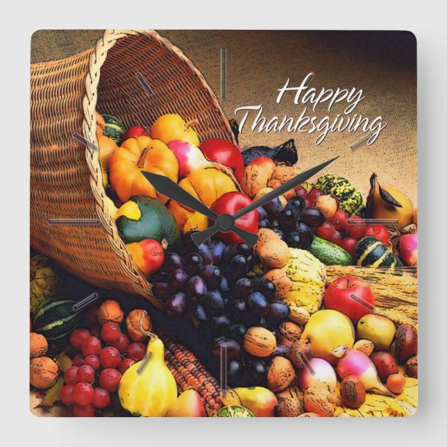 Bon thanksgiving 12 Horloges murales Options (Recto)