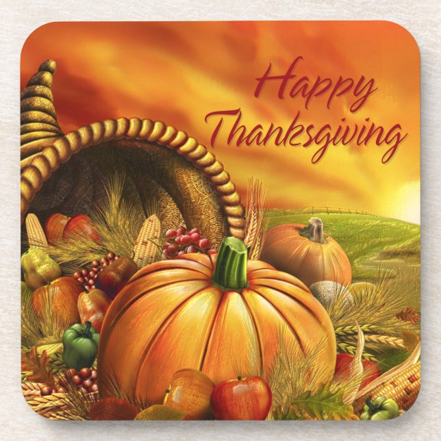 Bon thanksgiving 2 Dessous de verre d'options (Devant)