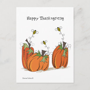 Bon thanksgiving avec abeilles Carte postale