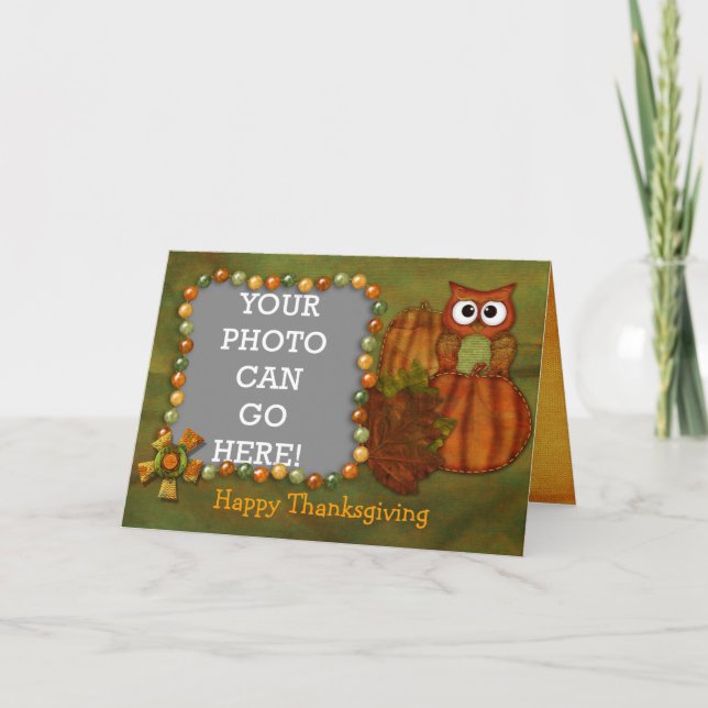 Bon thanksgiving - Carte de voeux pour les hibou e (Devant)