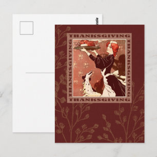 Bon thanksgiving. Carte postale Art vintage