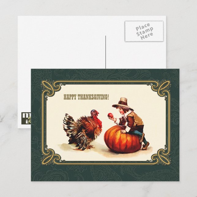 Bon thanksgiving. Cartes postales vintage (Devant / Derrière)