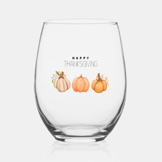 Bon thanksgiving Citrouille Verre sans pierre