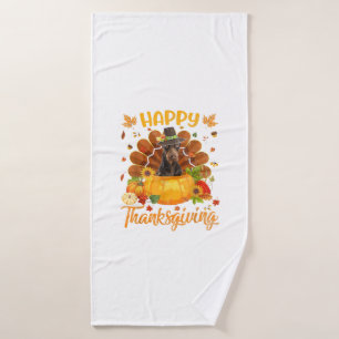 Bon thanksgiving Doberman Chien Turquie Citrouille
