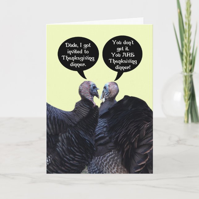 Bon thanksgiving drôles dindons carte de voeux (Devant)