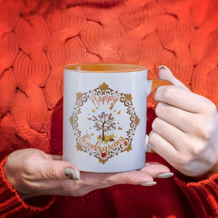 Bon thanksgiving et bonjour automne orange MUG