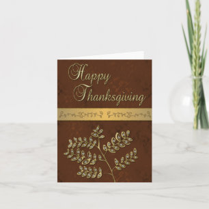 bon thanksgiving Feuilles d'or - Carte de voeux