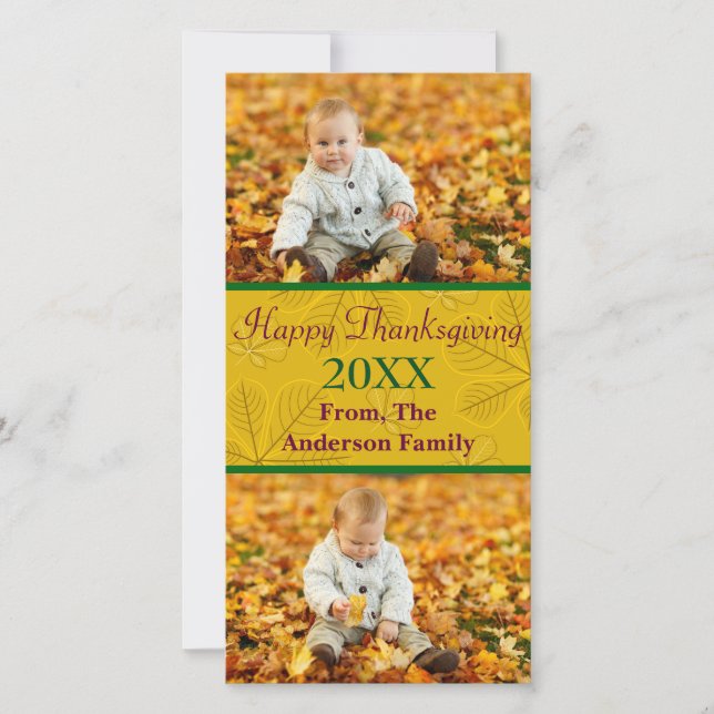Bon thanksgiving Gold 2 Photos - Carte photo (Devant)