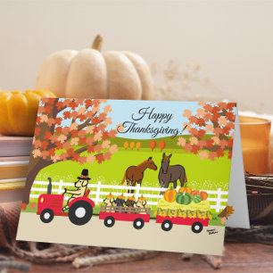 Bon thanksgiving Labradors et carte de tracteur