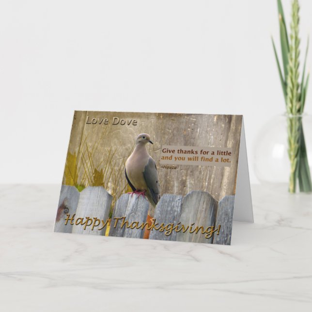 Bon thanksgiving Love Dove Cartes de voeux (Devant)