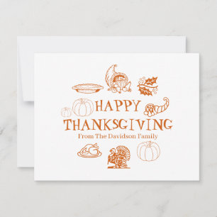 Bon thanksgiving personnalisé nom de famille Carte