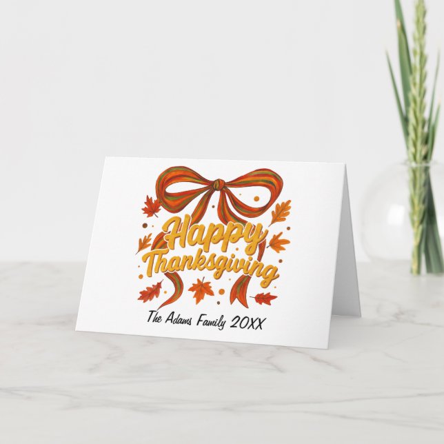 Bon thanksgiving plié Carte de Vacances, Merci (Devant)