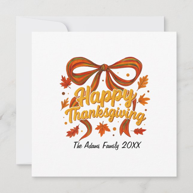 Bon thanksgiving plié Carte de Vacances, Merci (Devant)
